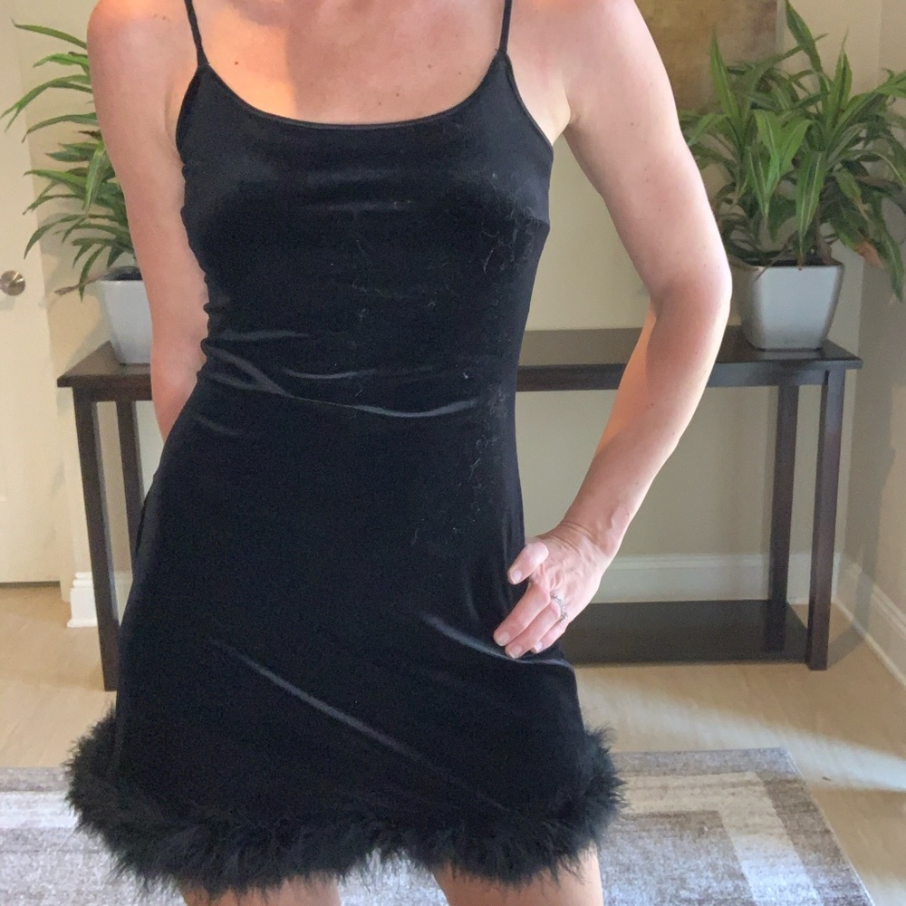 Charlotte Russe black size small velvet mini dress